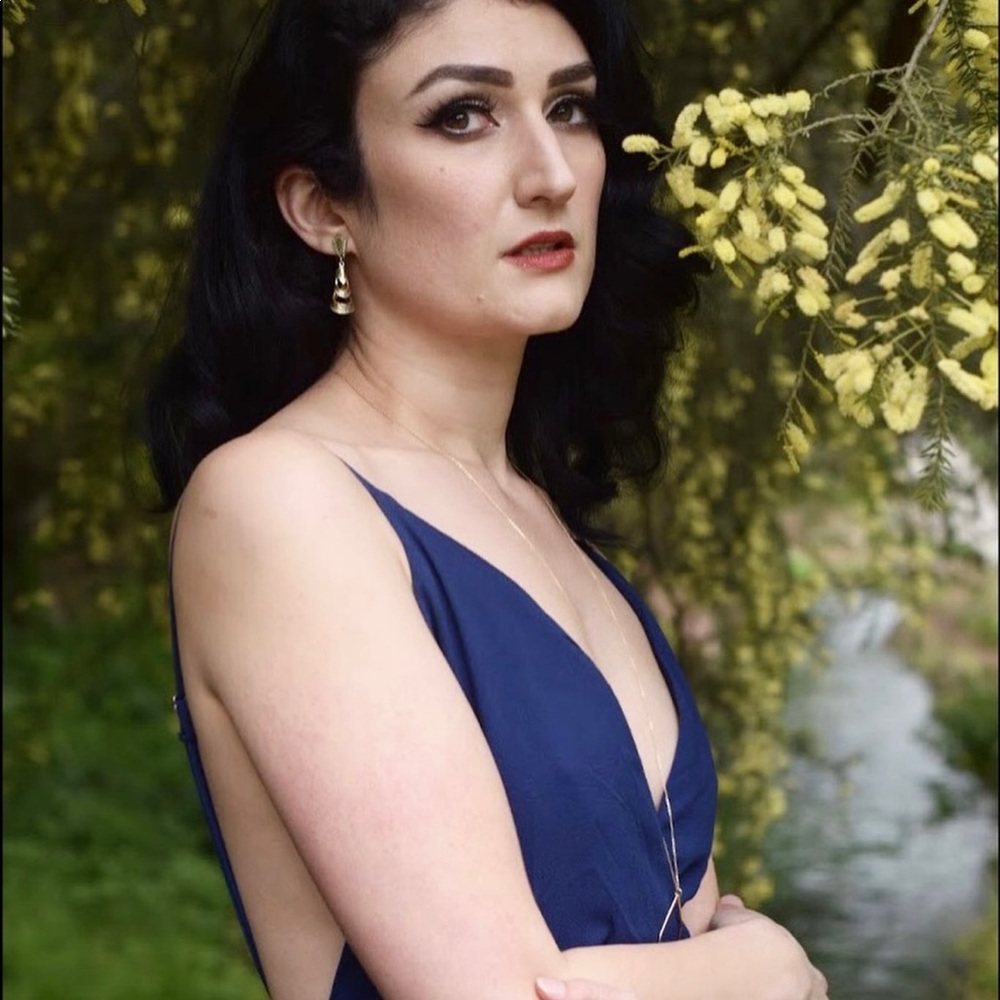 Storia Royal Blue Backless Wrap Dress | Size M - Picture 2 of 7